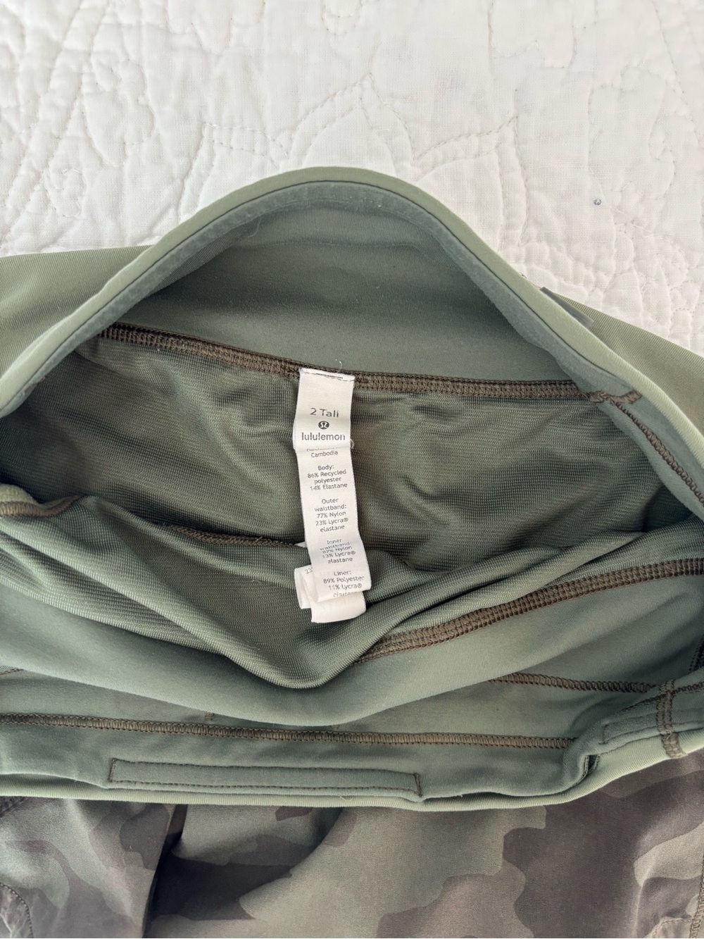 lululemon athletica Olive Green Camo High-Rise Athletic Shorts, SZ 2 Tall - Picture 3 of 4